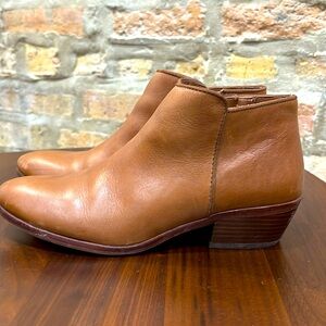 Sam Edelman leather low-heeled bootie